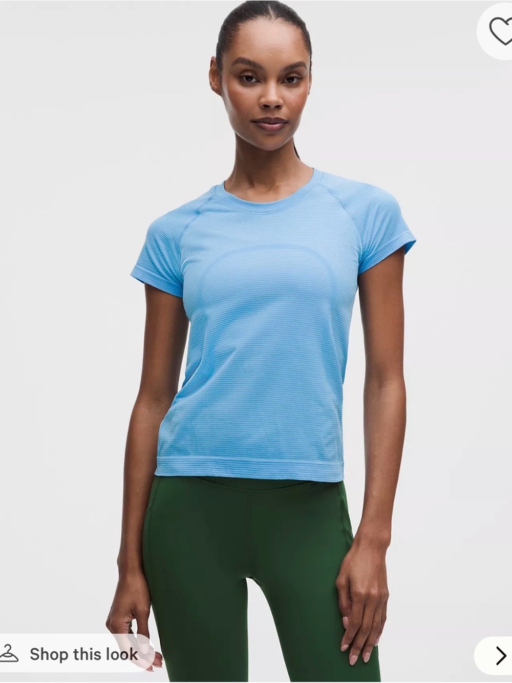 NWT LULULEMON Swiftly Tech Short Sleeve Race Spandex Stripe Ocean Wave White